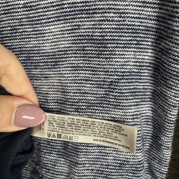 Anthro Lilka Dress Womens Small Blue‎ Lace Overlay Henley Knit Boho Stretch - Picture 8 of 11